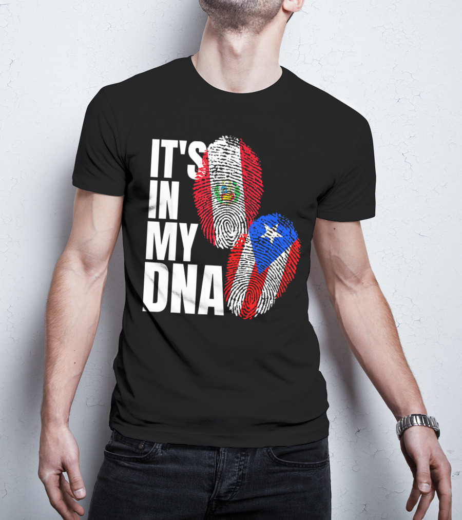 It's In My DNA Peruvian And Puerto Rican Flag Heritage T-Shirt