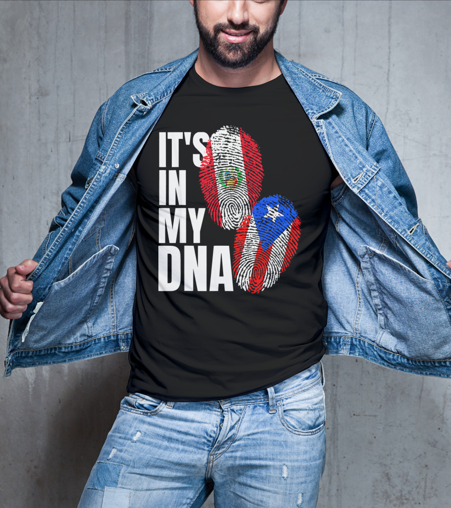 It's In My DNA Peruvian And Puerto Rican Flag Heritage T-Shirt