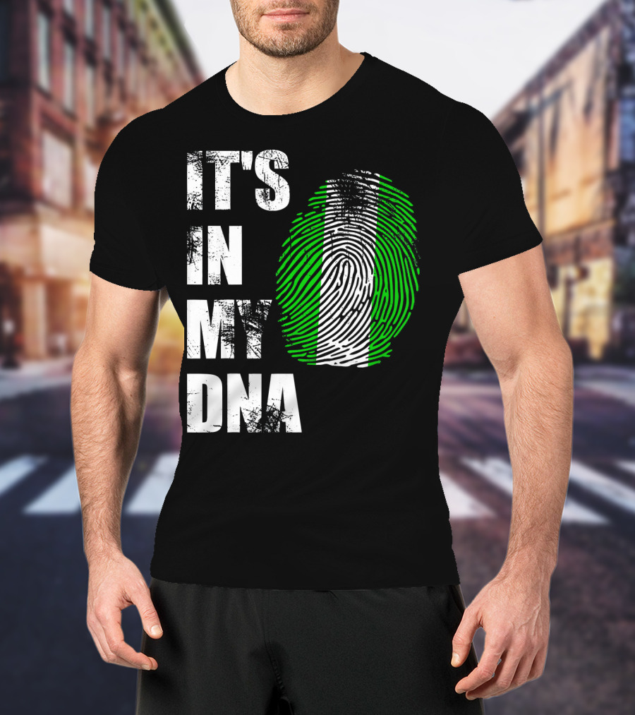 It's IN My Dna Nigerian Flag Fingerprint T-Shirt