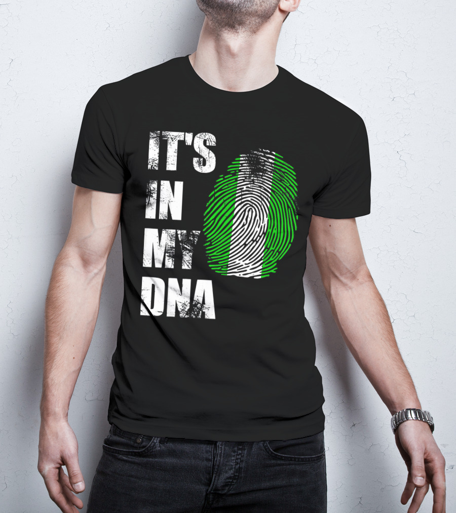 It's IN My Dna Nigerian Flag Fingerprint T-Shirt