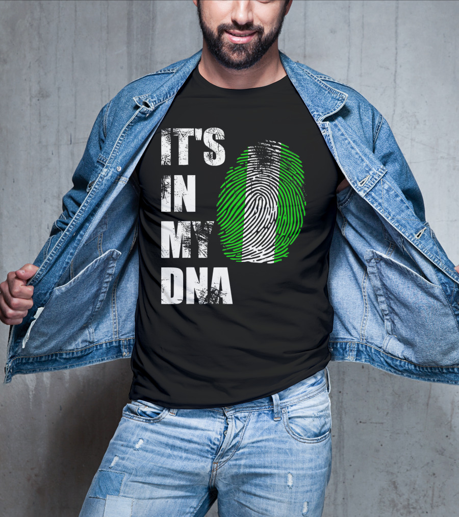 It's IN My Dna Nigerian Flag Fingerprint T-Shirt