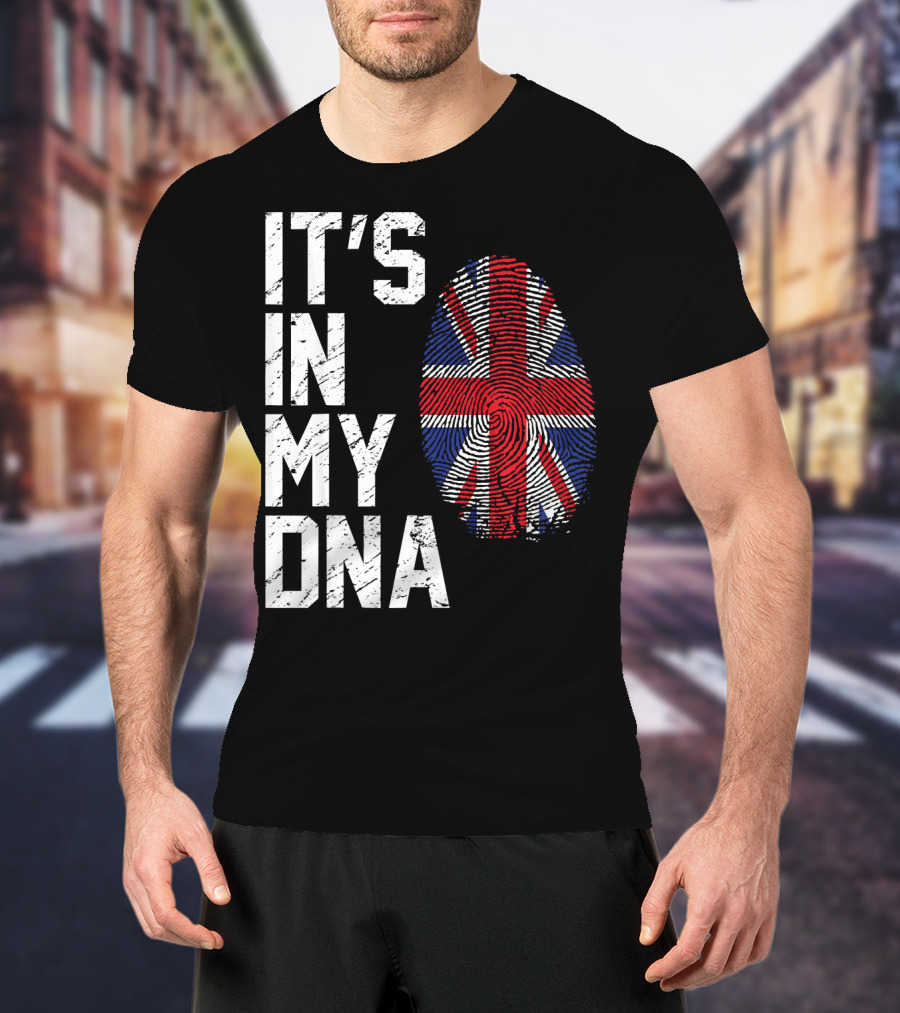 It's In My DNA British Flag Fingerprint T-Shirt