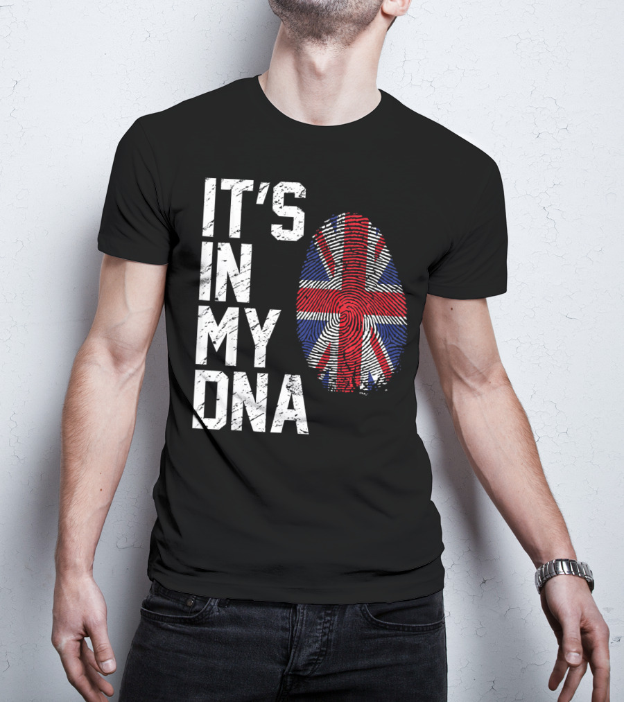 It's In My DNA British Flag Fingerprint T-Shirt