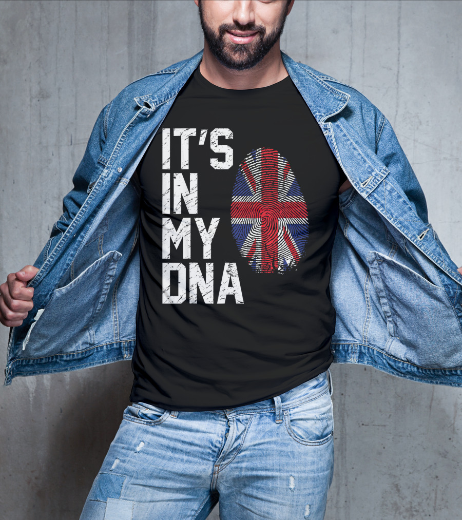It's In My DNA British Flag Fingerprint T-Shirt