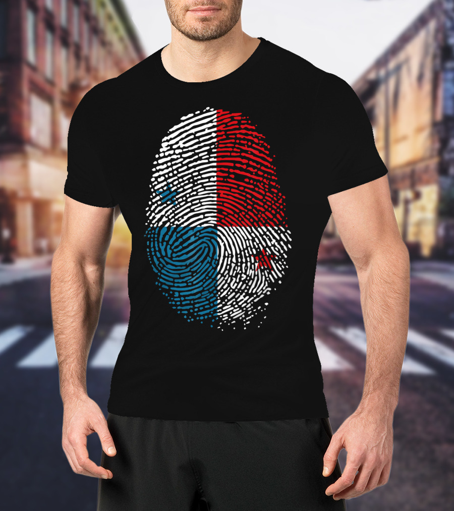 Panama Flag Fingerprint DNA For Birthday T-Shirt