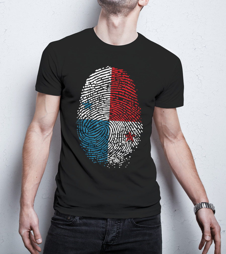 Panama Flag Fingerprint DNA For Birthday T-Shirt