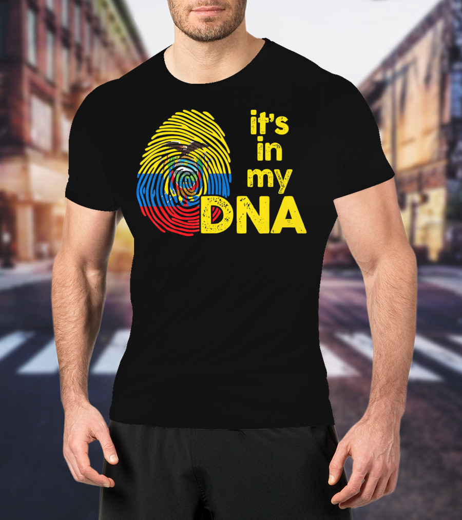 Ecuador Flag Fingerprint It's In My DNA T-Shirt