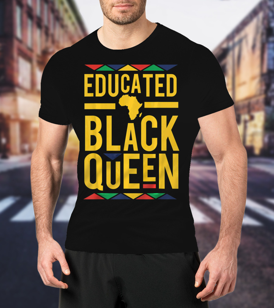 Educated Black Queen Africa Dashiki Colors T-Shirt