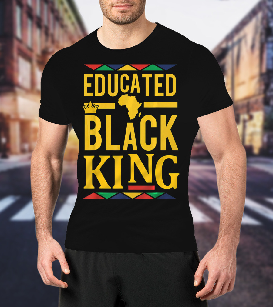 Educated Black King Africa Crown Dashiki T-Shirt