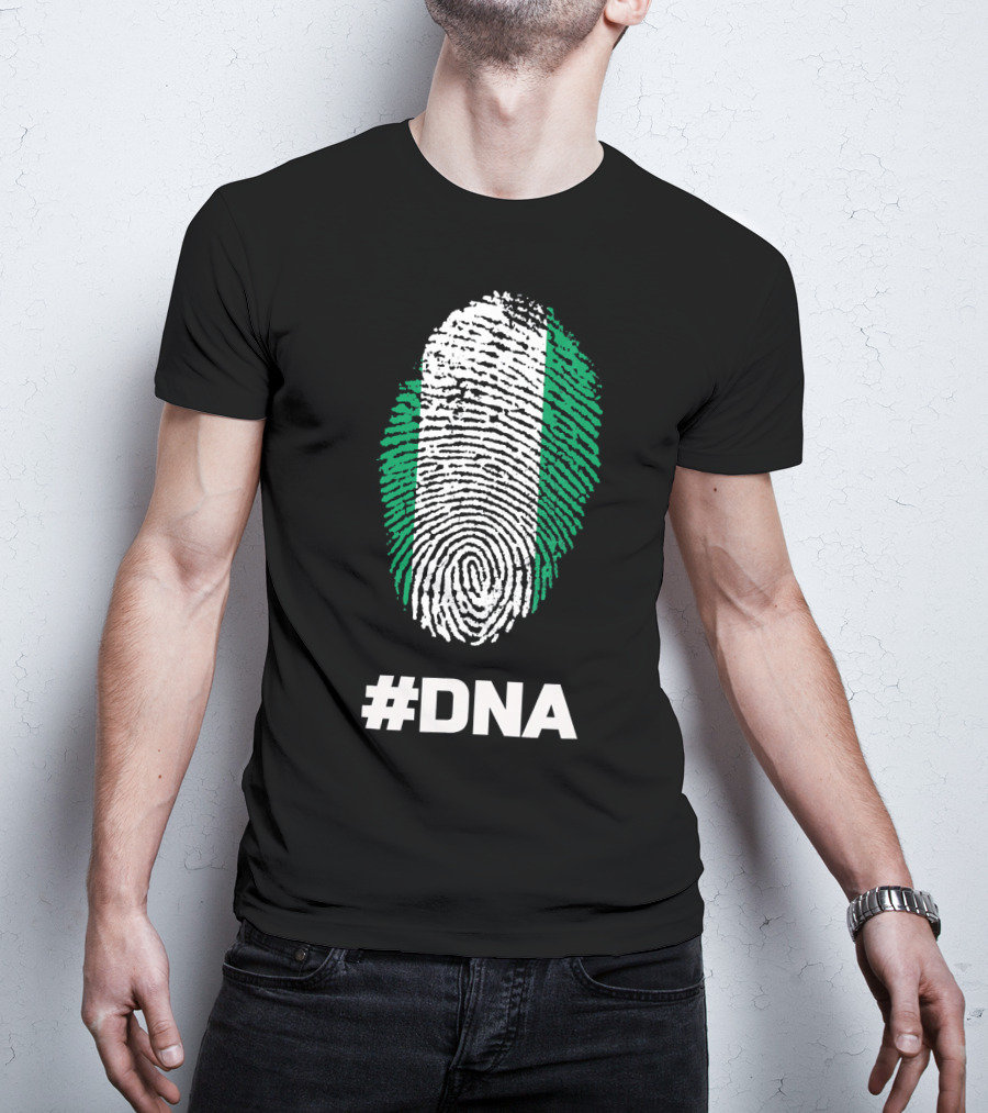 DNA Nigeria Black History Holiday Fingerprint T-Shirt