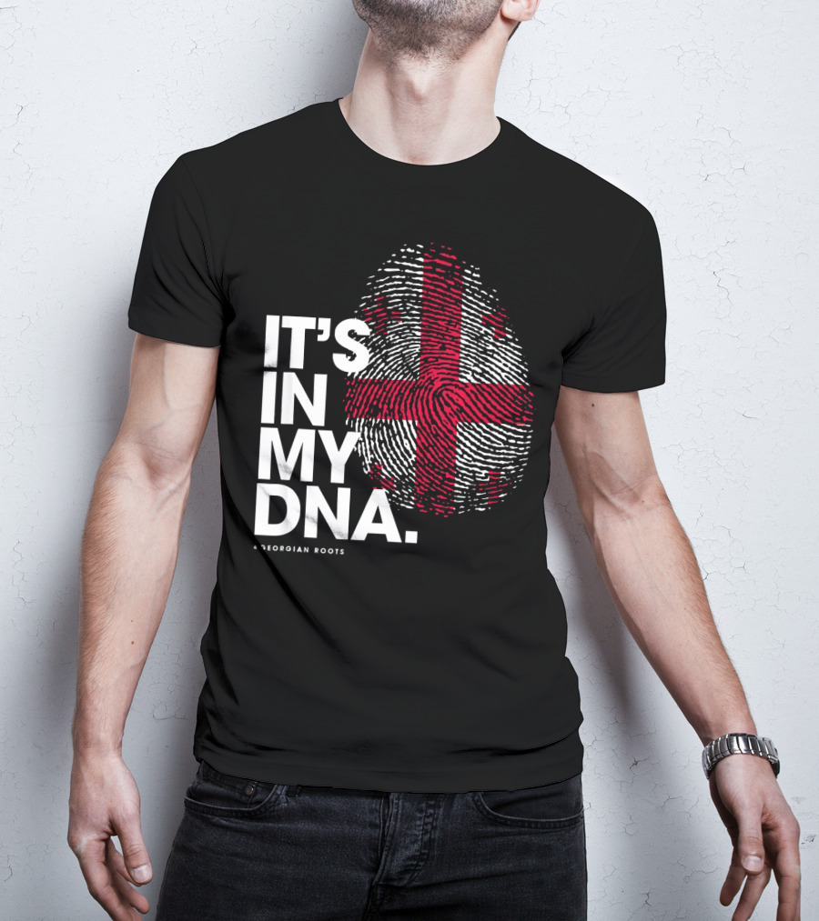 IT'S IN MY DNA Georgia Flag Georgian Roots T-Shirt
