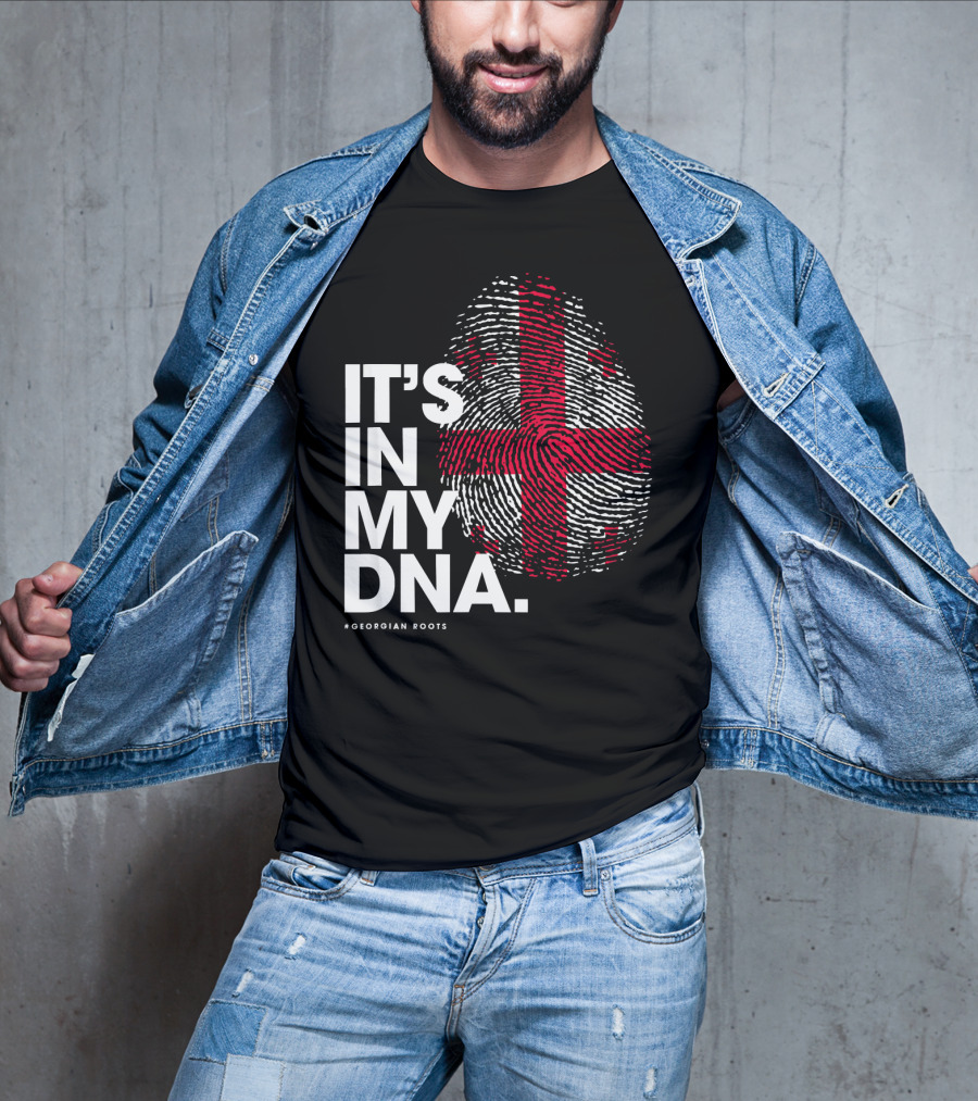 IT'S IN MY DNA Georgia Flag Georgian Roots T-Shirt
