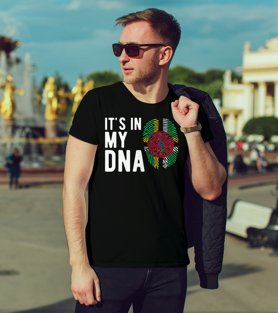 It's In My DNA Dominica Flag Dominican Fingerprint T-Shirt