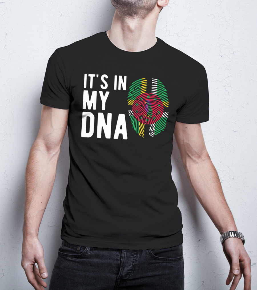 It's In My DNA Dominica Flag Dominican Fingerprint T-Shirt