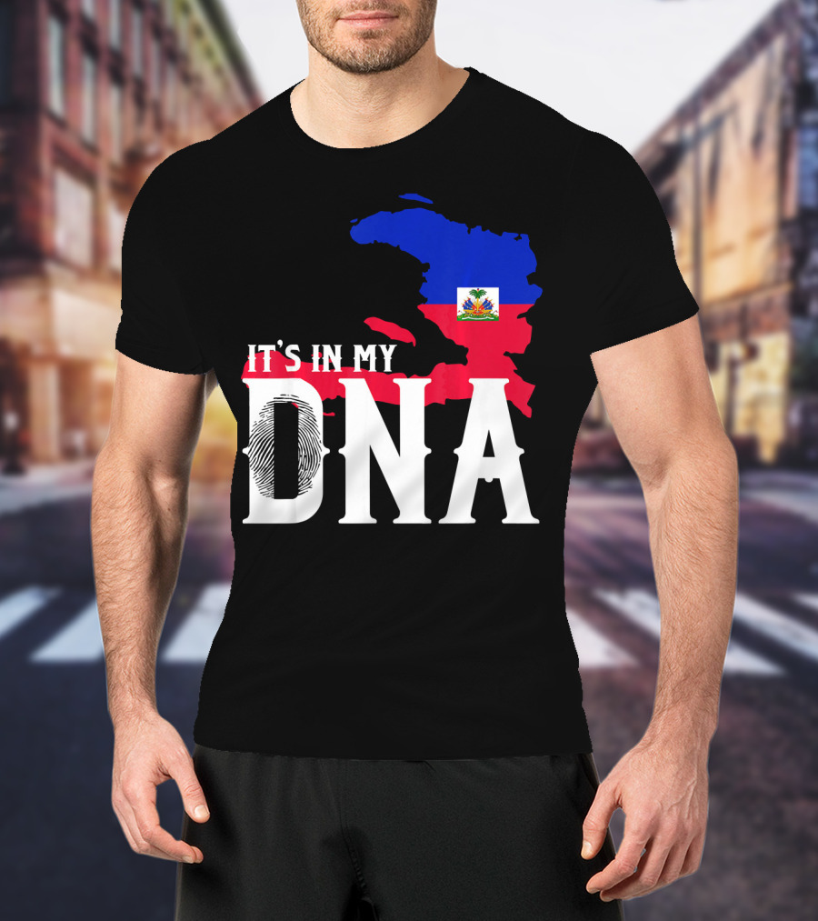 It's In My DNA Fingerprint Prideful Haiti Flag Map T-Shirt