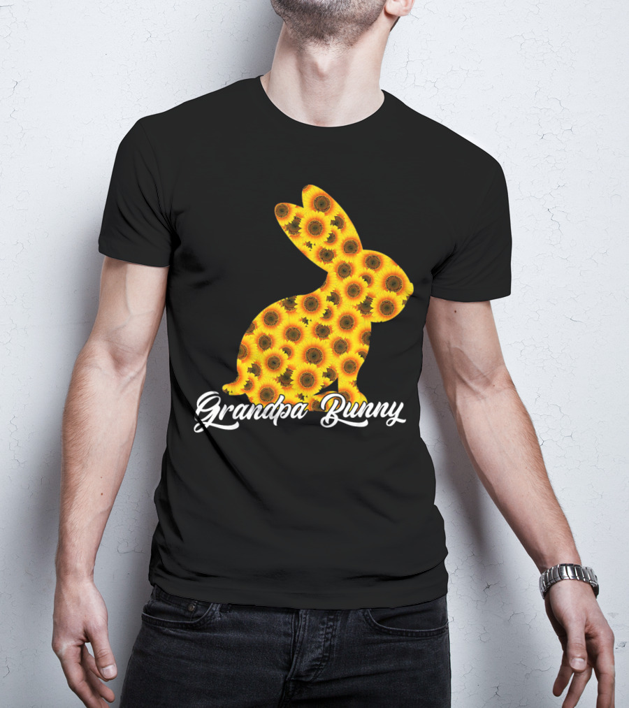 Grandpa Bunny Sunflower Floral T-Shirt