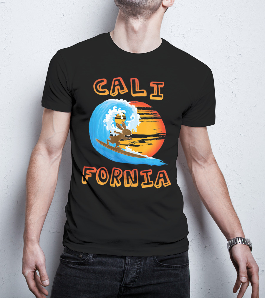 California Surfing Rabbit Easter Wave Sun T-Shirt