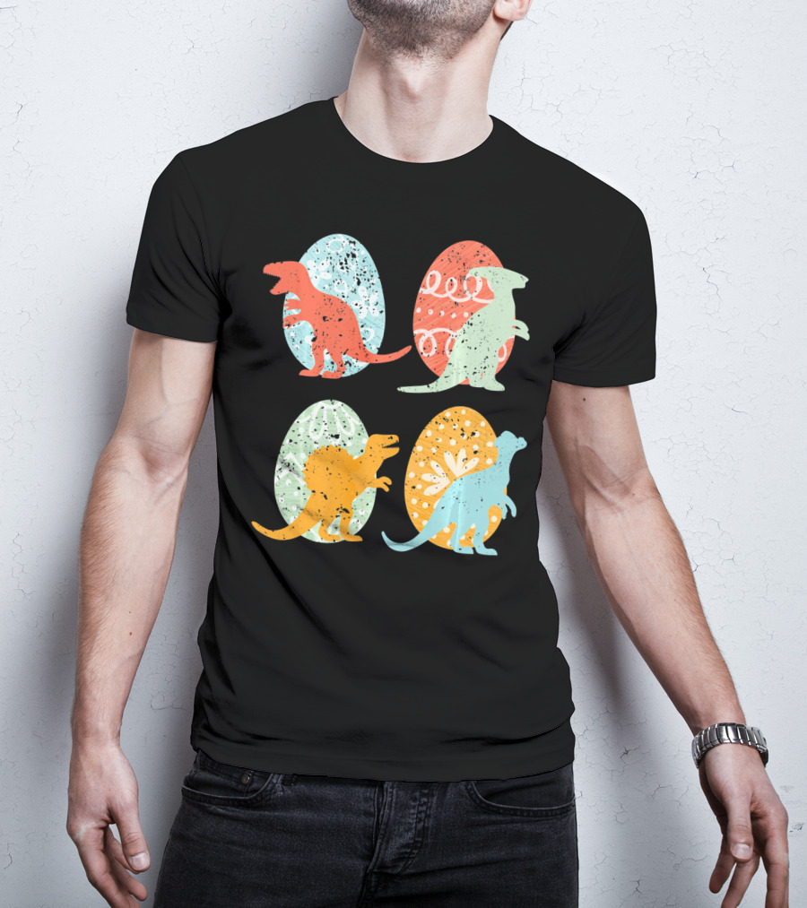 Colorful Easter Dinosaur Eggs With T-Rex Stegosaurus And More T-Shirt