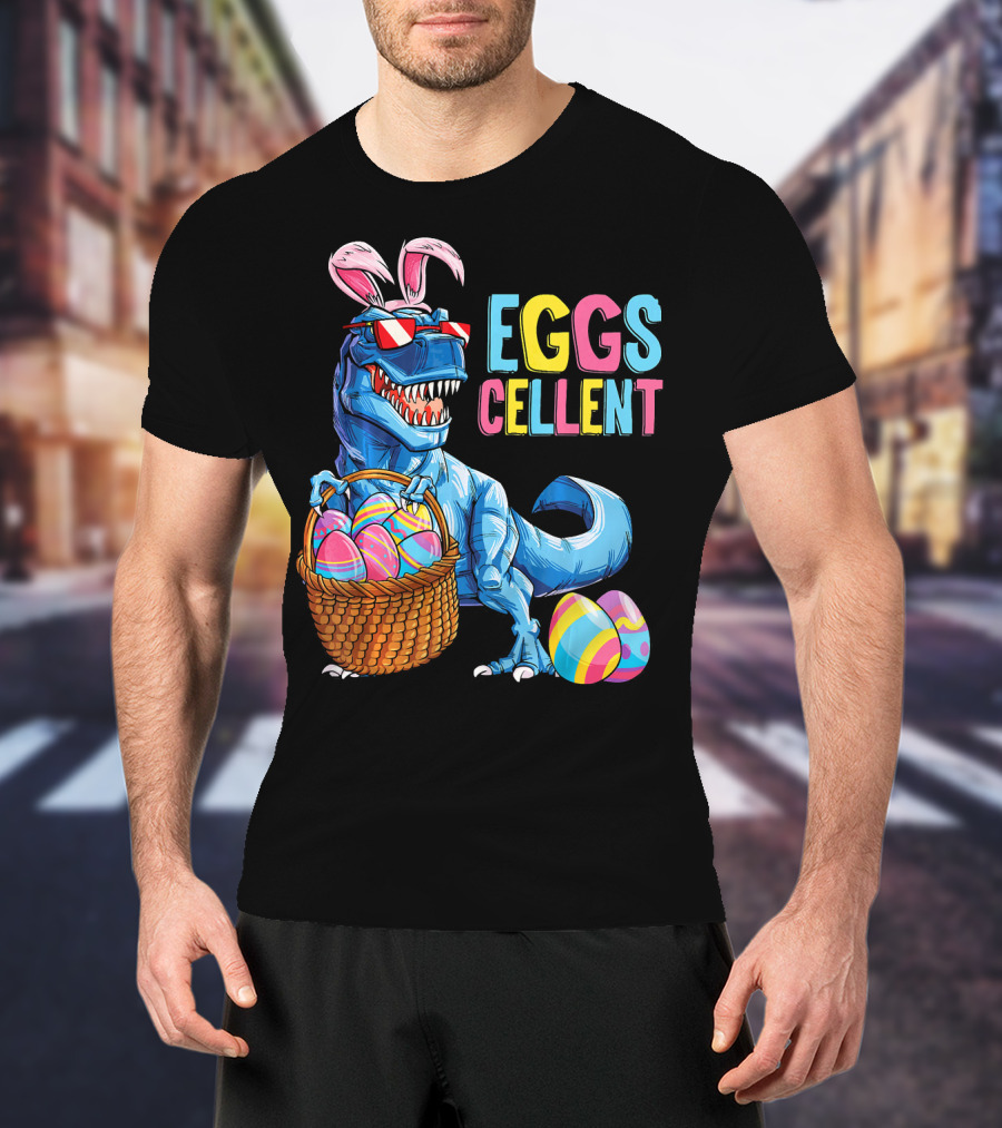 EGGSCELLENT Dinosaur Easter Bunny Rex T-Shirt