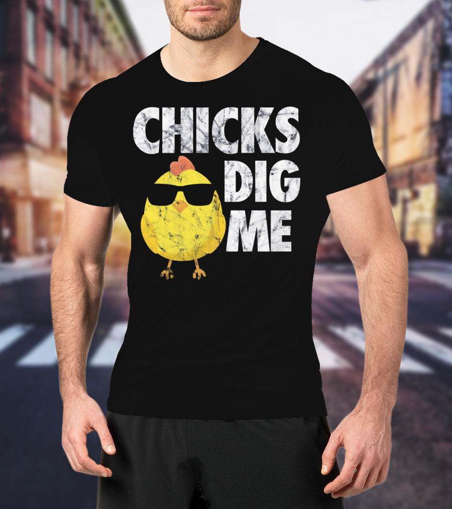 Kids Cute Easter Chicks Dig Me Sunglasses Chicken T-Shirt