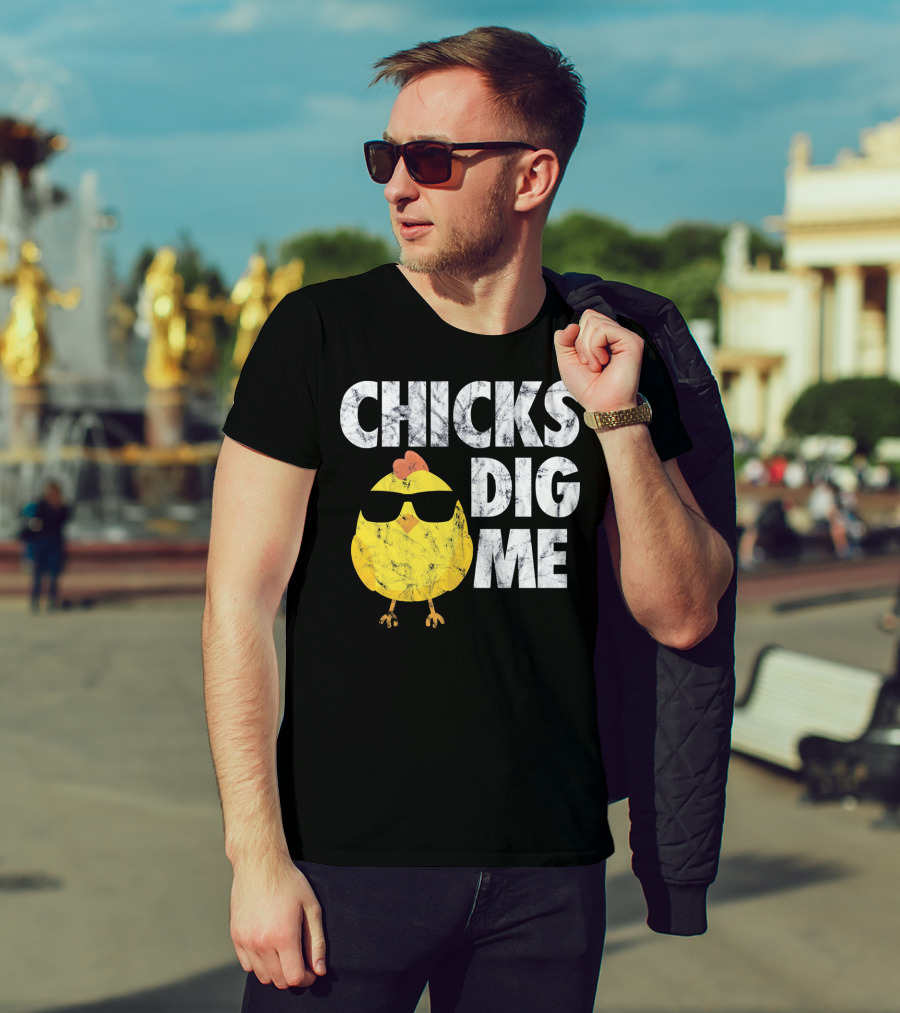 Kids Cute Easter Chicks Dig Me Sunglasses Chicken T-Shirt