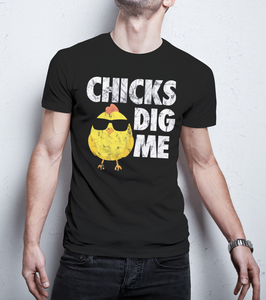 Kids Cute Easter Chicks Dig Me Sunglasses Chicken T-Shirt