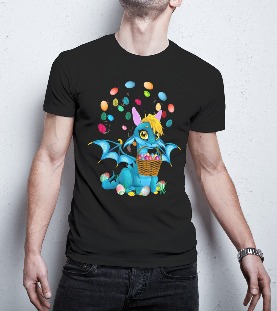 Dragon Bunny With Colorful Easter Egg Basket T-Shirt