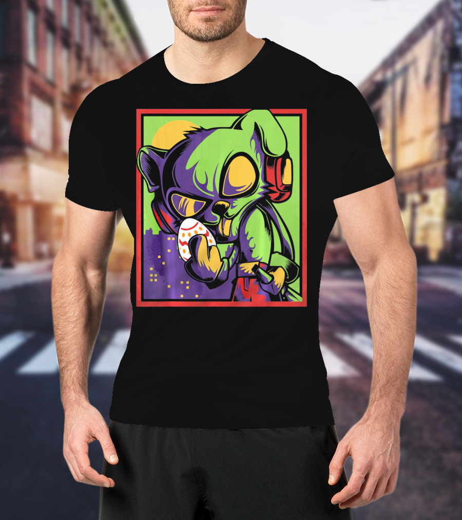 Easter Bunny Rabbit Egg Neon Pop T-Shirt