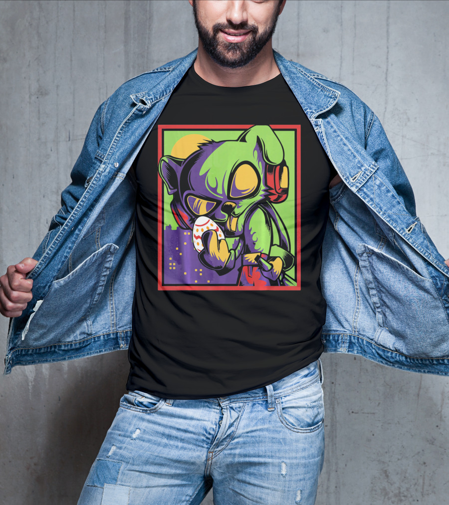 Easter Bunny Rabbit Egg Neon Pop T-Shirt