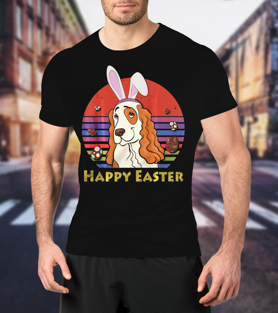 Happy Easter English Springer Spaniel Bunny Headband T-Shirt