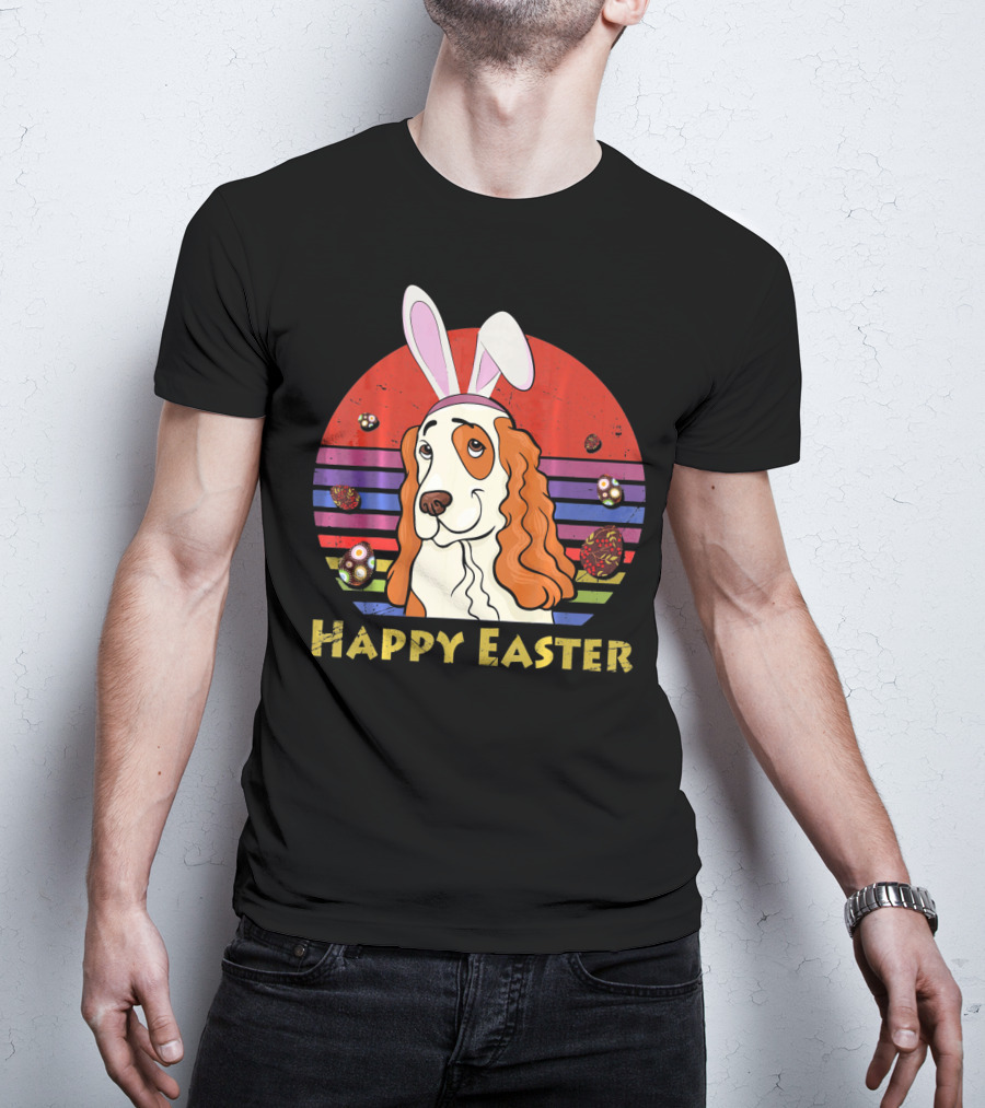 Happy Easter English Springer Spaniel Bunny Headband T-Shirt