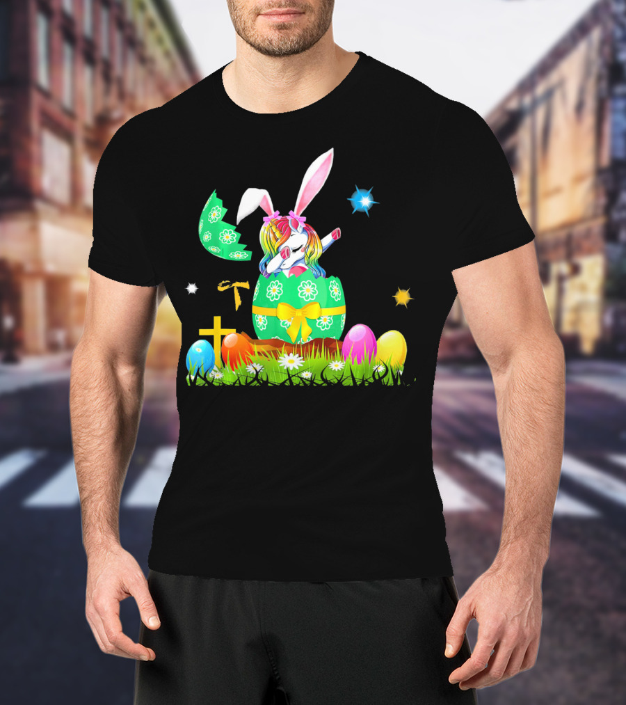 Unicorn Bunny Easter Egg Starry Spring T-Shirt