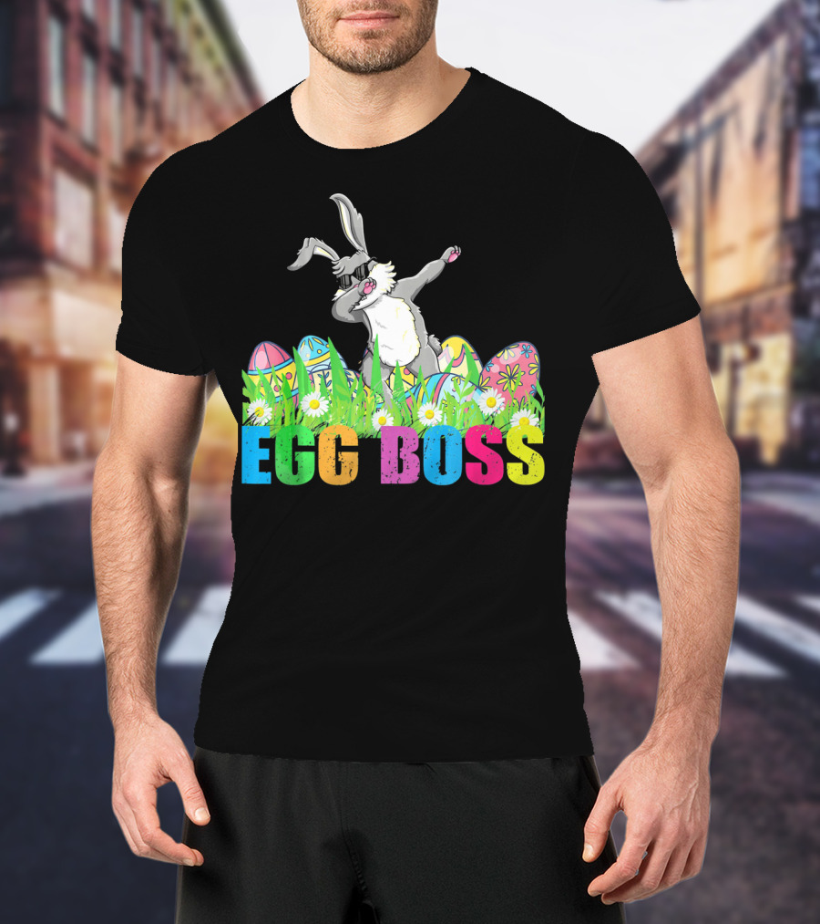 Egg Boss Dabbing Easter Bunny T-Shirt