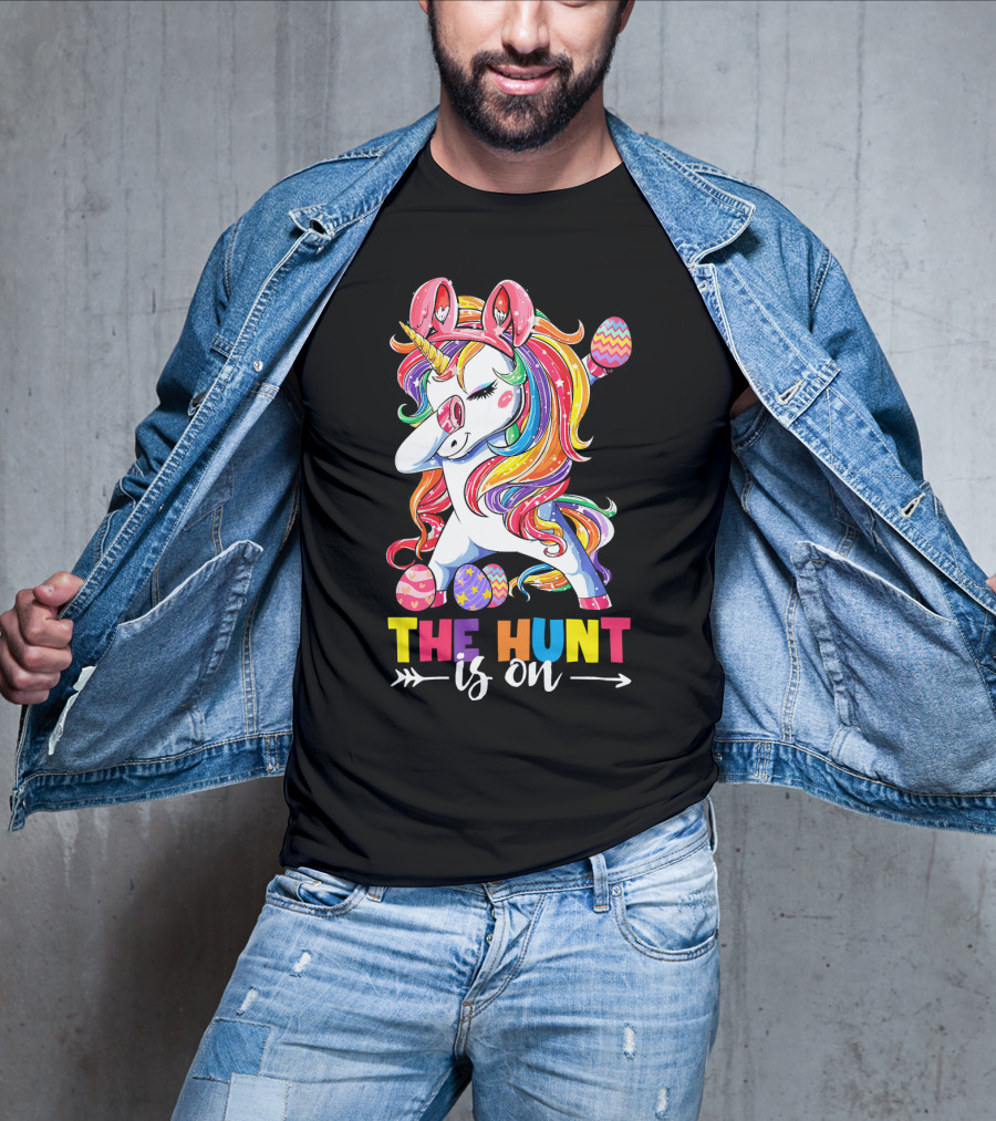 Easter Dabbing Unicorn Bunny The Hunt Is On T-Shirt