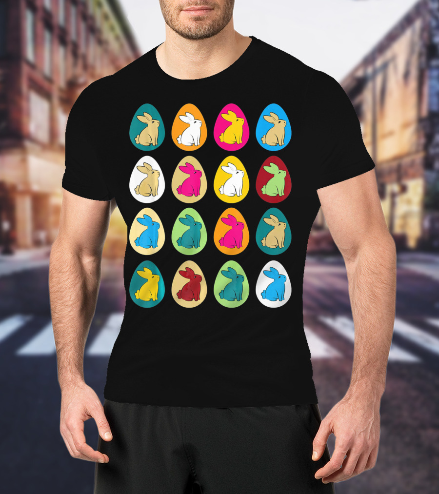 Easter Eggs Bunny Rabbit Multicolor Collection T-Shirt