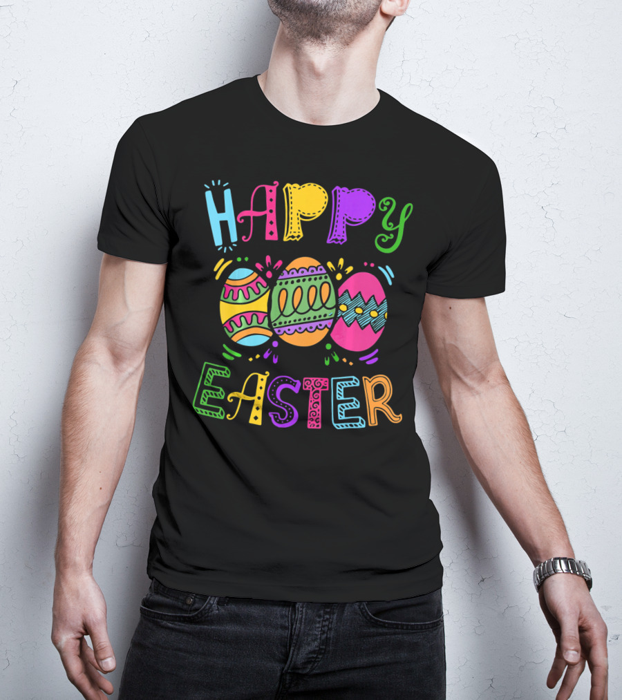 Happy Easter Colorful Bunny Eggs T-Shirt