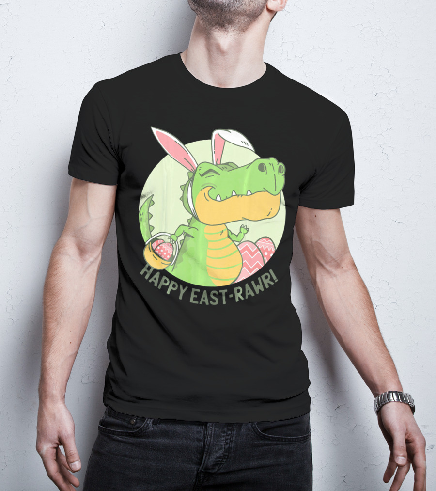 Happy East-RAWR Dinosaur Bunny T-Shirt