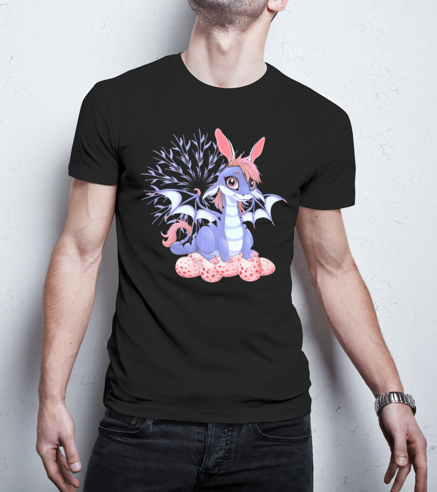 Cute Anime Dragon Bunny Easter Fantasy Toddler T-Shirt