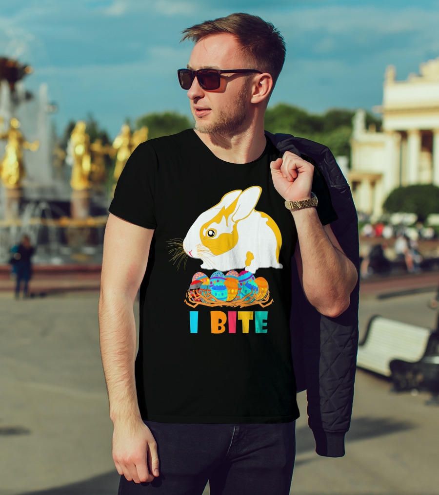 I Bite Cute Easter Bunny Eggs T-Shirt