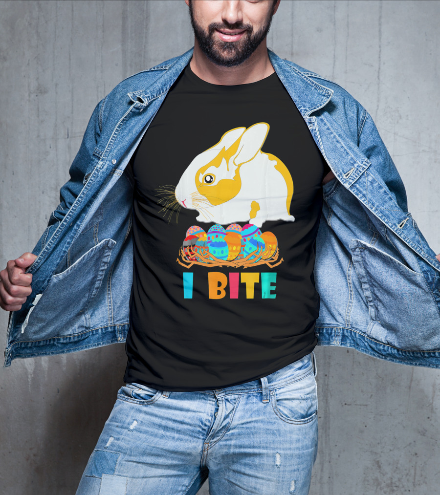 I Bite Cute Easter Bunny Eggs T-Shirt
