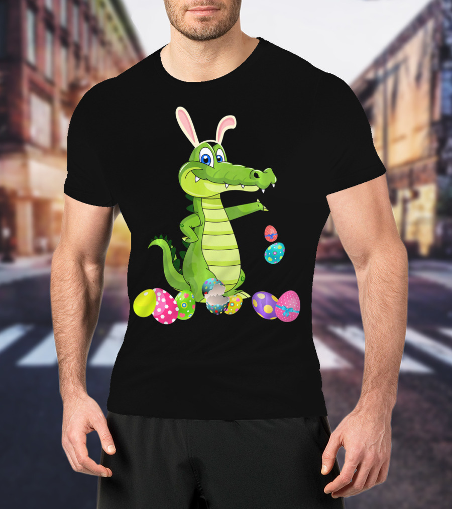 Alligator Bunny Rabbit Hat Easter Eggs T-Shirt