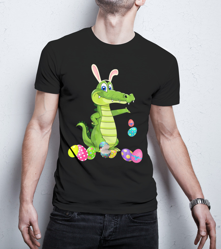 Alligator Bunny Rabbit Hat Easter Eggs T-Shirt