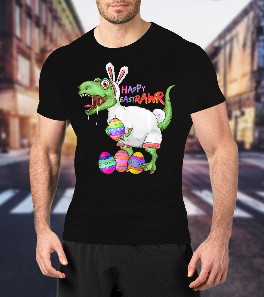 Happy Eastrawr Dinosaur Rex Easter Eggs Bunny Costume T-Shirt