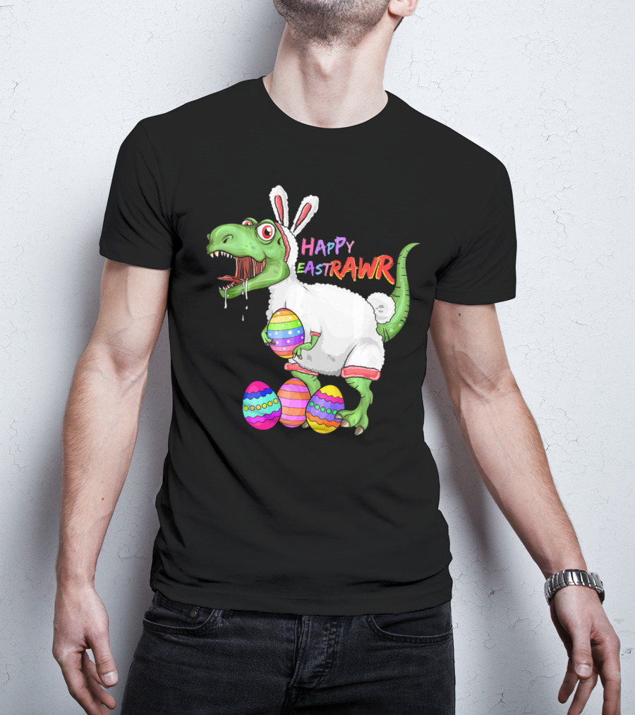 Happy Eastrawr Dinosaur Rex Easter Eggs Bunny Costume T-Shirt
