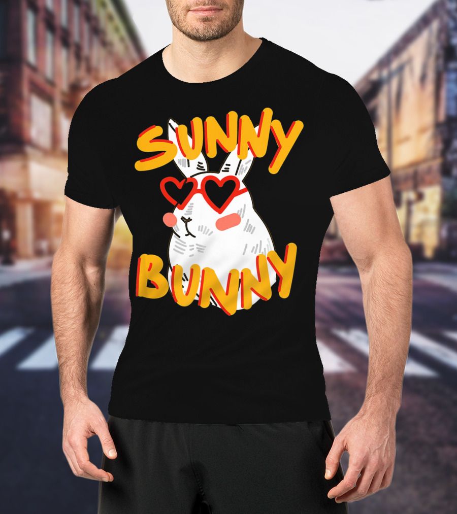 SUNNY BUNNY Cute Happy Easter Heartglass T-Shirt