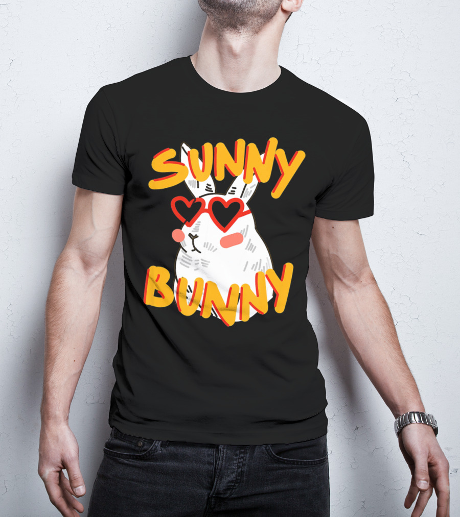 SUNNY BUNNY Cute Happy Easter Heartglass T-Shirt
