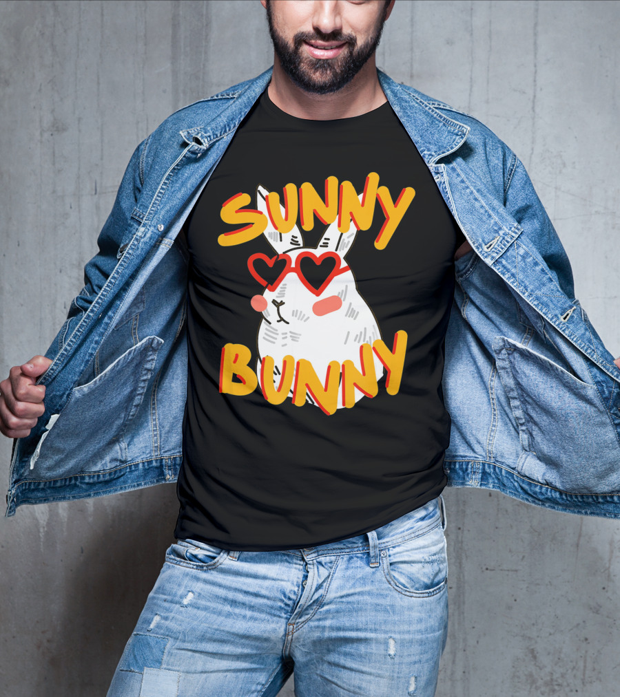 SUNNY BUNNY Cute Happy Easter Heartglass T-Shirt