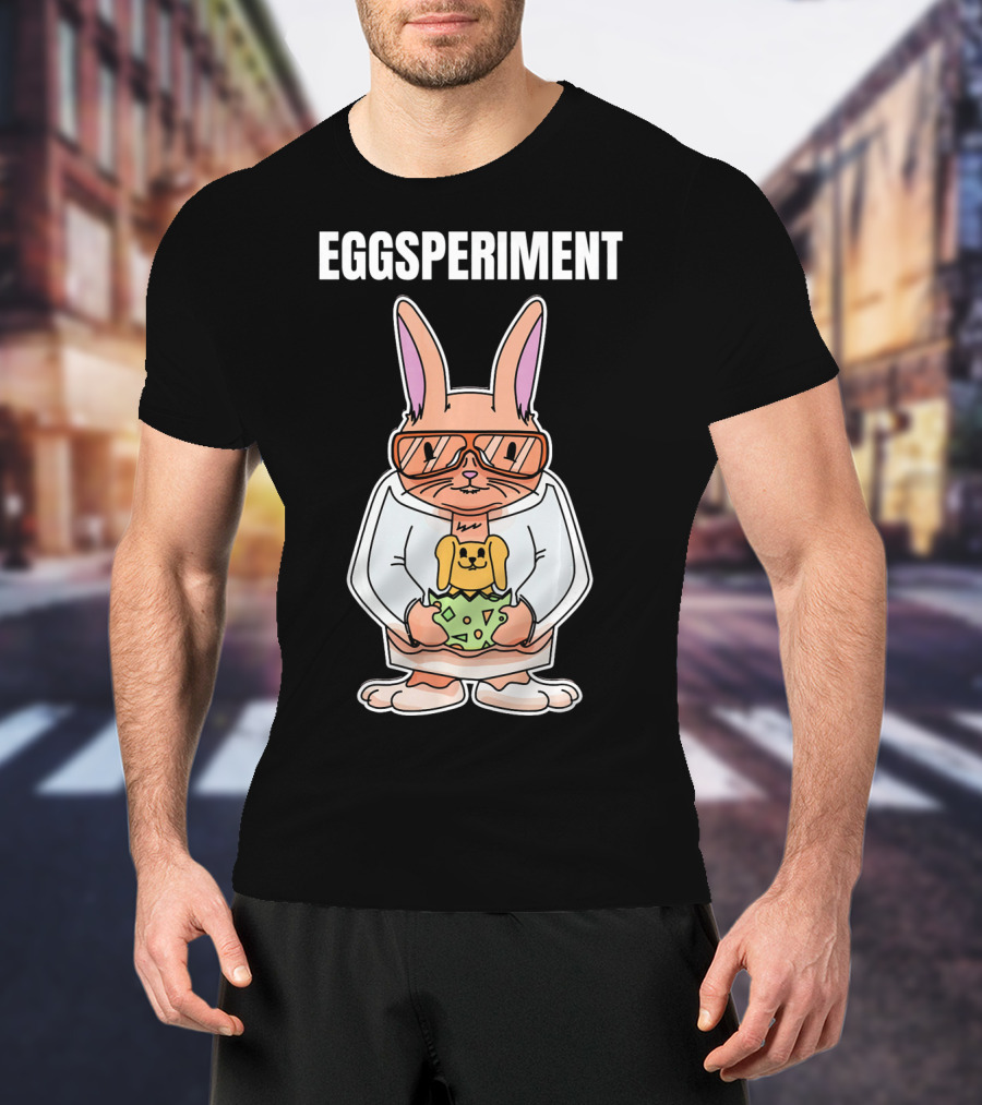 Eggsperiment Easter Bunny Scientist With Toy Rabbit Egg T-Shirt