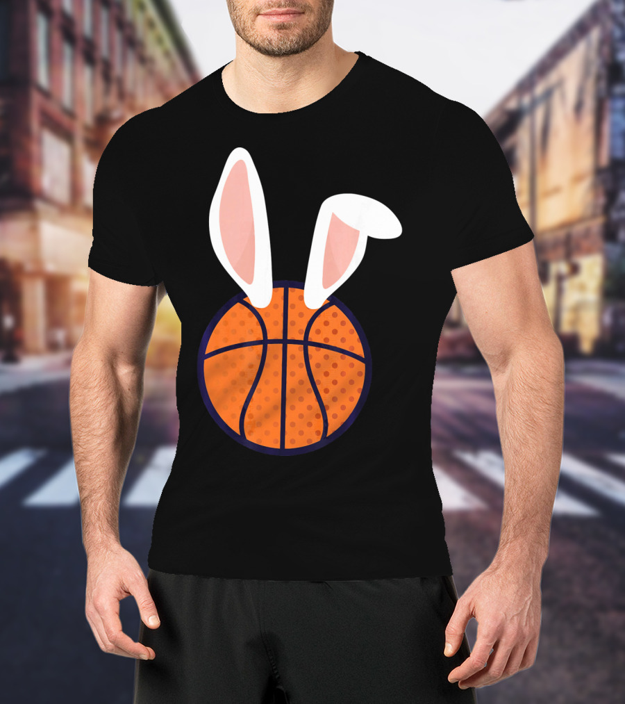 Basketball Bunny Ears Easter Slam Dunk Fun T-Shirt