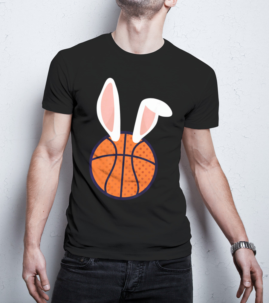 Basketball Bunny Ears Easter Slam Dunk Fun T-Shirt